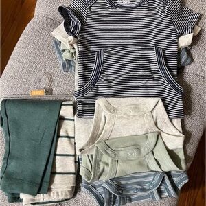 Carter's Baby Striped and Solid Onesie Set